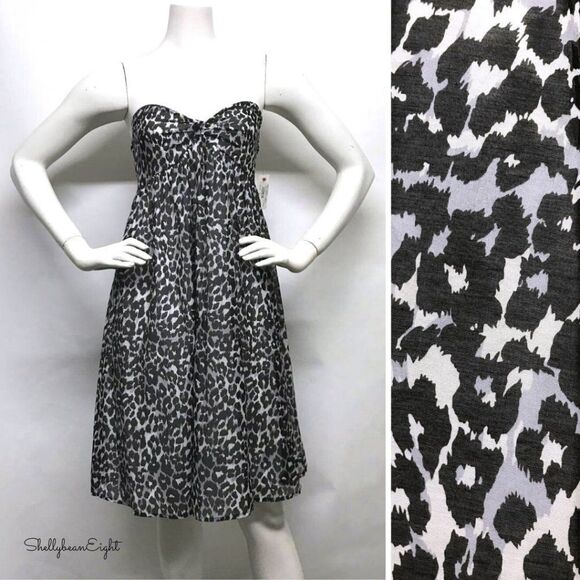 JOIE Leopard Print Strapless Dress S 4 $240 NWT - Picture 1 of 8
